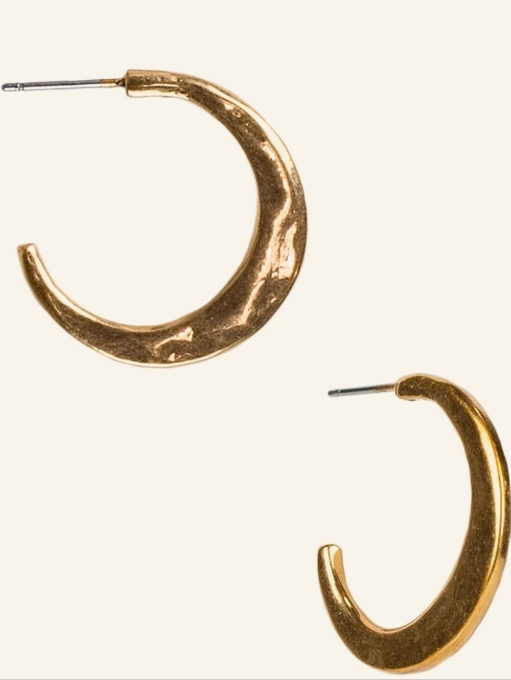 Patricia Nash Hammered  Hoop Earrings- Antique Gold